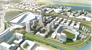 Coliseum Area Plan aerial looking south